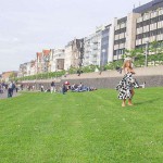 Sun tanning on a meadow