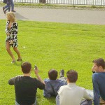 Sun tanning on a meadow