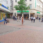 A shopping street in the city center