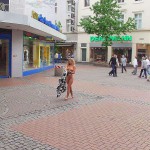 A shopping street in the city center