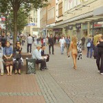 A shopping street in the city center