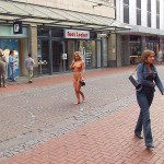 A shopping street in the city center