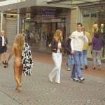 A shopping street in the city center