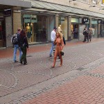 A shopping street in the city center