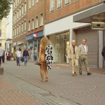 A shopping street in the city center