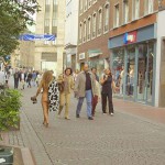 A shopping street in the city center