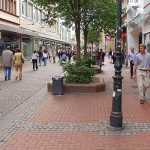 A shopping street in the city center