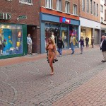 A shopping street in the city center