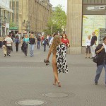 A shopping street in the city center