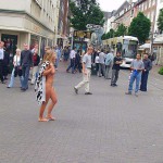A shopping street in the city center