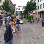 A shopping street in the city center