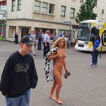 A shopping street in the city center