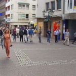 A shopping street in the city center