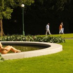 In a well frequented park