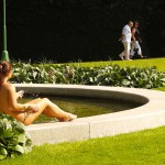 In a well frequented park