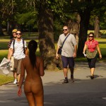 In a well frequented park