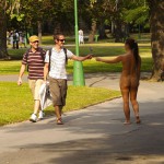 In a well frequented park