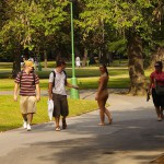 In a well frequented park