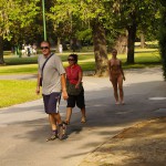 In a well frequented park