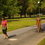 In a well frequented park