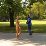 In a well frequented park