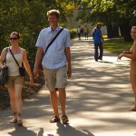 In a well frequented park