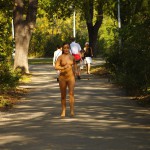 In a well frequented park