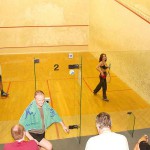 In a squash center