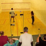 In a squash center