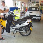 At a motorbike shop