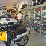 At a motorbike shop