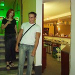 At a small billiard bar