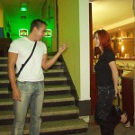 At a small billiard bar