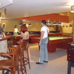 At a small billiard bar