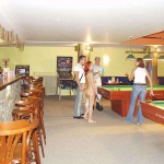 At a small billiard bar