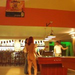 At a small billiard bar