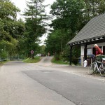 At a kiosk in a leisure area