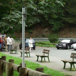 A parking lot at a water supply dam