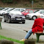 A parking lot at a water supply dam