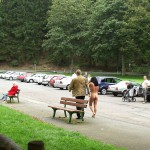 A parking lot at a water supply dam