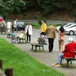 A parking lot at a water supply dam