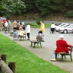 A parking lot at a water supply dam