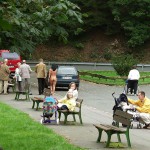 A parking lot at a water supply dam