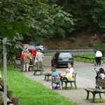 A parking lot at a water supply dam