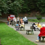 A parking lot at a water supply dam