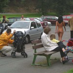 A parking lot at a water supply dam
