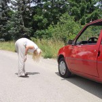 A car break down at the roadside