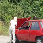 A car break down at the roadside