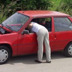 A car break down at the roadside