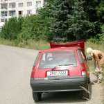 A car break down at the roadside